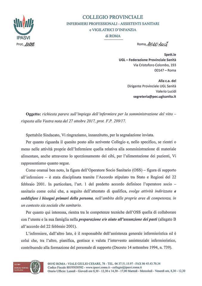 IL COLLEGIO PROVINCIA IPASVI DI ROMA SI SCHIERA CON GLI INFERMIERI CONTRO IL DEMANSIONAMENTO 4