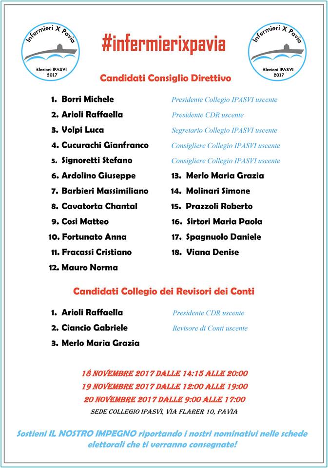La lista "Infermieri x Pavia" si presenta ai propri elettori