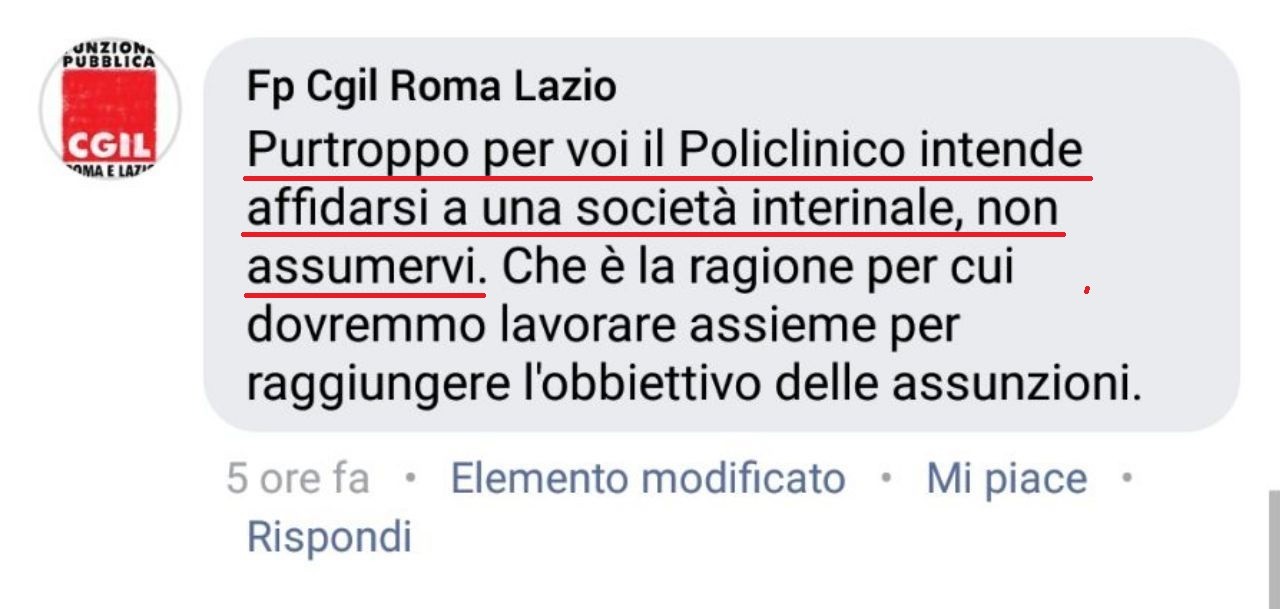 Umberto I, gli infermieri in graduatoria scrivono a Zingaretti e Lorenzin: basta cooperative e agenzie interinali!