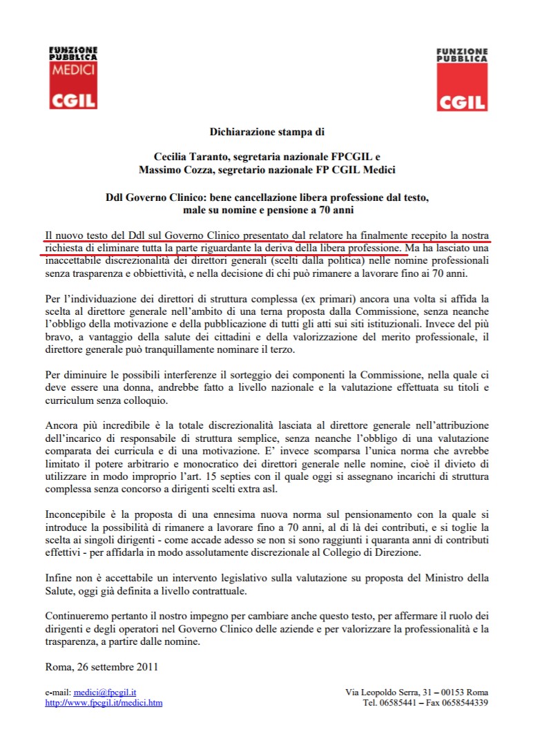 Giurdanella (Cgil) "Noi non sediamo al tavolo a fianco di NESSUN sindacato"...anzi NO 1