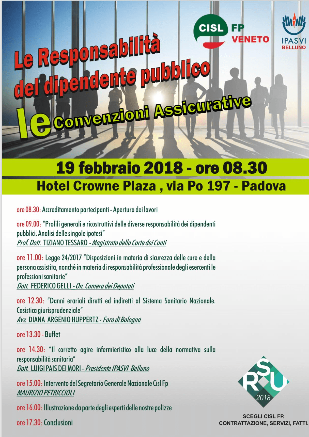 Il collegio Ipasvi di Belluno patrocinia un corso finalizzato alla vendita di polizze assicurative della CISL?