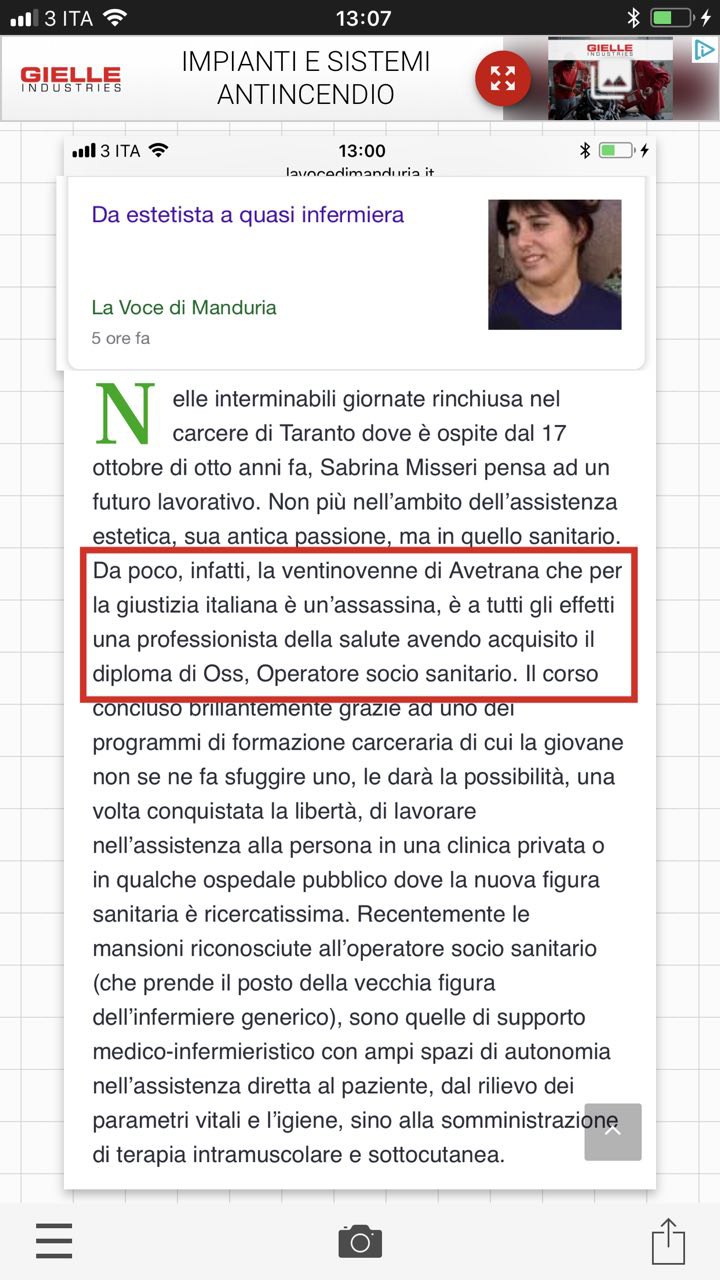 La nuova castroneria: Sabrina Misseri è 'quasi infermiera' 3