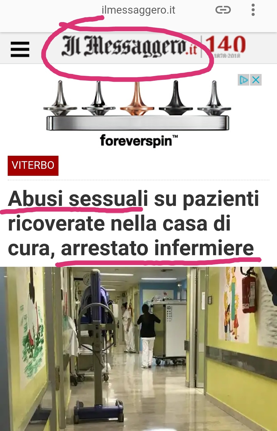 Sbattuto sui giornali come "Infermiere molestatore", in realtà è un OTA 2