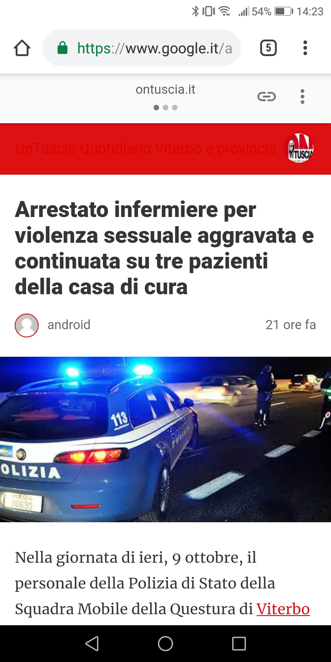 Sbattuto sui giornali come "Infermiere molestatore", in realtà è un OTA 5