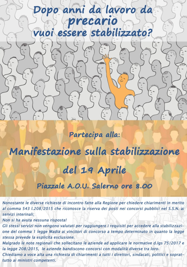 Gli infermieri precari dell'A.U.O. di Salerno manifestano il 19 aprile